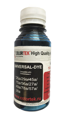 Совместимые чернила COLORTEK HP 26a/29a/45a/15a/56a/27a/49a/78a/57a/28a Light Cyan 100ml
